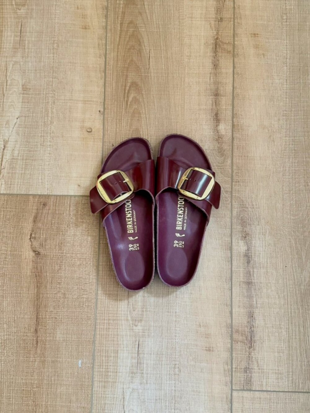Birkenstock Madrid Big Buckle High Shine Leather Sandal 39 / US 8